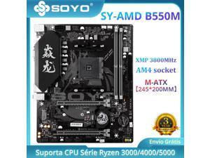 SOYO Monarch Dragon AMD B550M Gaming Motherboard USB3.1 M.2 Nvme Sata3 Supports R5 3600 CPU (AM4 socket and R5 5600G 5600X CPU)