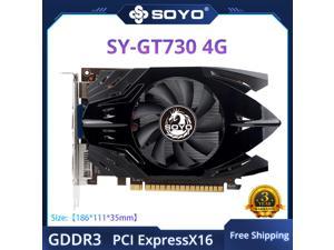 SOYO Nvidia GeForce GT730 4G Graphics Card GDDR3 Video Memory HDMI-compatible Game Video Card New GPU for Desktop Computers