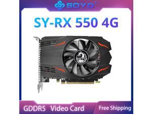 SOYO Full New AMD GPU Radeon RX 550 4G GPU GDDR5 14nm Computer PC Gaming Video HDMI-compatible DP DVI 128Bit Graphics Card