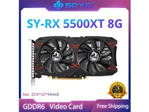 SOYO Radeon RX5500XT Graphic Card 8GB GDDR6 128Bit 8Pin PClex8 4.0 Desktop Gaming Computer GPU Video Card