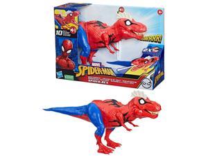 Spider-Man Marvel Web Chompin' Spider-Rex 16-Inch Action Figure with Sounds and Dino Blast Action, Superhero Toys for Kids Ages 4 and Up
