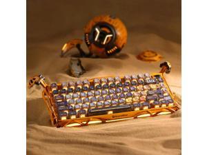 GravaStar Mercury K1 Pro Wireless Gaming Keyboard, Handcrafted Battle-Worn Mechanical Keyboard, Aluminum Alloy, 75% Layout Custom Keyboard, Designed for Durability & Unique Aesthetic - Yellow