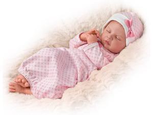 The AshtonDrake Galleries Sweet Dreams Serenity Breathes TrueTouch Silicone with HandRooted Hair  Lifelike Realistic Newborn Baby Doll 18inches