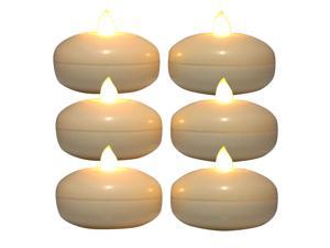Candle Choice 3 Inches Flameless Floating Candles with Timer Waterproof White Flickering Battery Operated Floating LED Lights for Outdoor Swimming Pool Bathtub Glass Vases Table Centerpieces 6 Pack