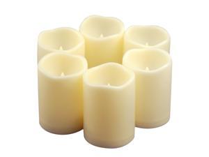 Candle Choice Waterproof Outdoor Battery Operated Flameless Pillar Candles with Timer White Plastic Realistic Flickering LED Lights for Lantern Garden Wedding Christmas Decorations D3xH4 6 Pack