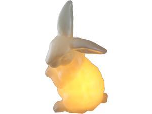 Easter Bunny Rabbit Decorations Spring Home Decor Handmade Real Wax Battery Operated Flameless Candle Kids Childrens Room Nursery Animal LED Night Light Decorative Table Lamps Centerpiece White