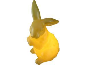 Easter Bunny Rabbit Decorations Spring Home Decor Handmade Real Wax Battery Operated Flameless Candle Kids Childrens Room Nursery Animal LED Night Light Decorative Table Lamps Centerpiece Yellow
