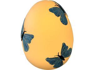Easter Egg Decorations Spring Home Decor Handmade Hand Painted Real Wax Battery Operated Flameless LED Candle Kids Room Nursery Night Light Decorative Table Lamp Centerpiece with Timer Blue Butterfly