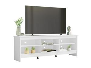 Madesa 23-Inch-by-15-Inch-70-Inch Wooden TV Stand with Storage Space and Cable Management for TVs up to 75 Inches, White