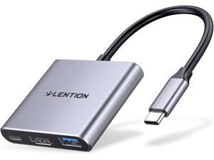 LENTION 3-in-1 USB C Hub with 100W Power Delivery,USB 3.0 & 4K HDMI for 2023-2016 MacBook Pro,New Mac Air/Surface/Chrome/Steam Deck,More(CB-C14,Space Gray)