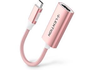LENTION USB C to HDMI Adapter 4K@60Hz,HDMI to USB C Compatible 2023-2016 MacBook Pro 13/15/16,New iPad/Surface/Mac Air,Samsung S22/S20/S10/Note 21/20(CU607,Rose Gold)