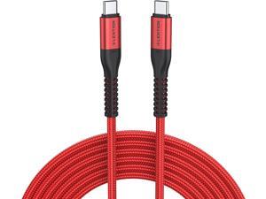 LENTION USB C to USB C Cable 10ft 100W,Type C 20V/5A Fast Charging Braided Cord Compatible New MacBook Pro/Air,iPad Pro/Air/mini,Surface,Samsung Galaxy S21/S20/S10/S9/Note,Switch and More(Red)