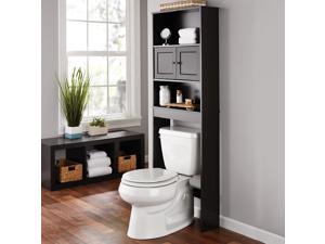 Espresso 23" W Bathroom Space Saver, 3 Shelves, Mainstays over the Toilet Cabinet