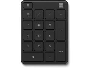 Microsoft Number Pad - Matte Black. Standalone Number Pad for Numeric Input. Wireless, Bluetooth 18-Key Number Pad with Up To 24 Months Battery Life