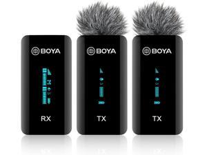 BOYA byXM6 S2 24GHz Cilp on Wireless Lavalier Microphone for Canon Nikon Sony DSLR Camera Camcorder Android Rechargeable Lapel Mic for Vlogging Video Recording Interview YouTube