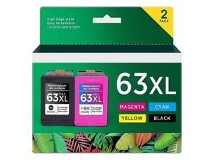 CS 63XL Combo Pack Ink Replacement for hp Ink 63 for hp 63 Ink Works with OfficeJet 3830 4650 5200 Series Envy 4520 Series DeskJet 2130 3630 Series 1Black1TriColor 2PK