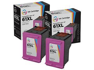 LD Remanufactured Ink Cartridge Replacements for HP 61XL CH564WN High Yield Color 2Pack