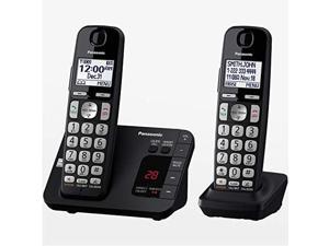 Panasonic DECT 60 Expandable Cordless Phone System with Answering Machine and Call Blocking  2 Handsets  KXTGE432B Black