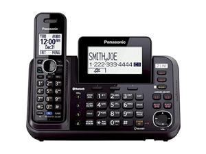 Panasonic 2Line Cordless Phone System with 1 Handset  Answering Machine Link2Cell 3Way Conference Call Block Long Range DECT 60 Bluetooth  KXTG9541B Black