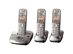 Panasonic KXTG4023N DECT 60 PLUS Expandable Digital Cordless Phone with Answering System Champagne Gold 3 Handsets