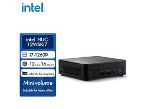 Intel NUC 12 barebones pc mini pc Pro Kit Wall Street Canyon Intel® Core i7-1260P, Iris® Xe Graphics RNUC12WSKi7, Dual Channel DDR4-3200 SO-DIMM Sockets, Including 16GB memory,1t SSD