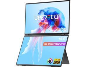 UPERFECT Delta 15.6" Dual Monitor Portable Monitor for Laptop Screen Extender 1080P HDR 360° Folding Stacked Triple Monitor with Stand for Laptop PC Phone Game Console