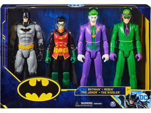 DC Comics Batman 12Inch Action Figure Collectible 4Pack Toys for Kids and Collectors Batman Robin The Joker and The Riddler