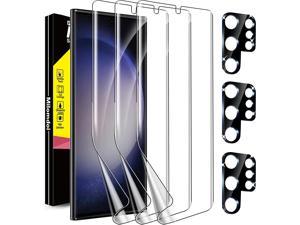 33 Pack Milomdoi for Samsung Galaxy S23 Ultra Screen Protector Not Glass Accessories 3 Pack TPU Film with 3 Pack Tempered Glass Camera Lens Screen Protector for Samsung S23 Ultra Case Friendly