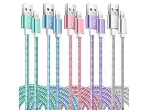 iPhone Charger Cord 5Pack 336610FT 5 Colors MFi Certified Nylon Braided iPhone Charging Cable Compatible with iPhone 13 12 Pro Max Mini 11 XR XS X 8 7 6s 6 PlusGreenBluePurplePinkWhite