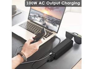 100W31200mAh Portable AC 3 Port Charger Supply Laptop Power Bank Battery Backup Power Supply for Outdoor Universal Travel Notebook Charger Fast Charging for Phone Laptop and More