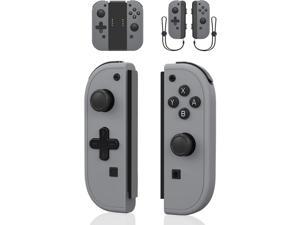 Upgraded Joycon for SwitchLiteOLED Replacement for Nintendo Joy Con Support WakeupVibration Function and 6Axis Gyroscope Switch Joycon with Grip and Wrist Straps Gray