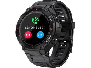 Military Smart Watch for Men Outdoor Waterproof Tactical Smartwatch Bluetooth Dail Calls Speaker 13 HD Touch Screen Fitness Tracker Watch Compatible with iPhone Samsung