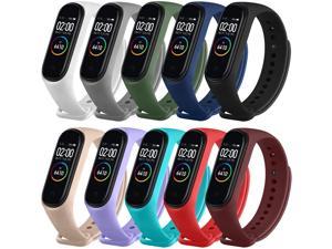 Amzpas 10 Pack Sport Bands for Mi Band 4 Bands  Mi Band 3 Bands Soft Silicone Replacement Straps for Xiaomi Mi Band 4  3 Fitness Tracker