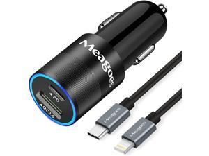 Meagoes 20W USB C Fast Car Charger Compatible for Apple iPhone 13 Pro MaX13 Pro13Mini1211XSX8SE PDPPSQC30 Rapid Charging Adapter with 33ft MFi Certified USB C to Lightning Cable Cord