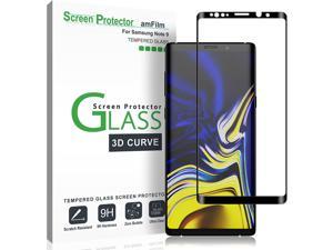 Galaxy Note 9 Screen Protector Glass amFilm Full Cover 3D Curved Tempered Glass Screen Protector with Dot Matrix for Samsung Galaxy Note 9 Black