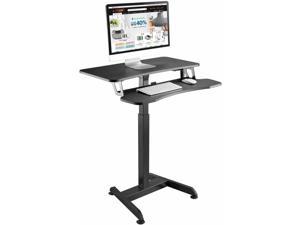 2 Tier Sit Stand Desk with PC Keyboard Tray Manual Height Adjustable Laptop Desk 291 to 488 Stand UP Desk Cart for Offices Home  PrimeCables