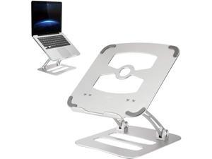 Laptop Stand Adjustable Laptop Riser Ergonomic Notebook Cooling Stand Foldable Aluminum Portable Computer Stand Compatible for MacBookHP LenovoSurfaceDell ASUS Laptops up to 173 Inch  Silver