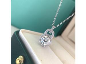 1 Carat D Color VVS1 Moissanite Pendant Necklaces for Women S925 Sterling Silver Perfume Lock Cylinder Diamond Necklaces for Womens  Engagement Valentines Day Birthday Gift with Certificate