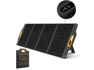 POWERNESS 120 Watt Portable Solar Panel with Patented LCD Digital Window, Solar Charger for Camping, Outdoor and RV, Compatible with Jackery, BLUETTI, Anker, Goal Zero Portable Power Stations