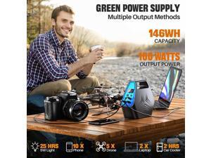 NeweggBusiness - SinKeu 146Wh Portable Power Station, 100W Portable Power  Bank with AC Outlet, Laptop Charger, DC Port, QC 3.0 USB Port, Rechargeable  Solar Power Battery for Outdoor Camping Home Office Emergency