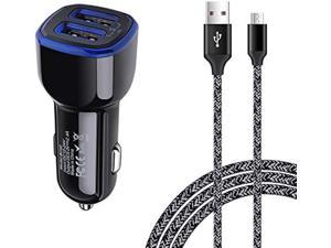 Car Charger Android for Samsung Galaxy J7 CrownPrimeProSky ProRefineNeoLunaEclipseJ7 V 2ndPerxStarJ6 Plus J5 J4 J3 S7 Edge S6 S5 S4 S3 Note 456ft Phone Cord Fast Charging Micro USB Cable