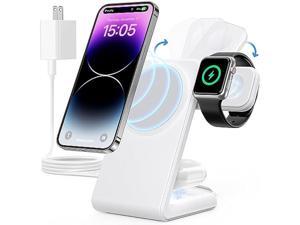 FACBINY 3in1 MagSafe Wireless Charging Station Magnetic Fast Charger Stand Dock for Apple Devices with 20w Adapter for iPhone 15141312 Series Apple Watch 89Ultra 12SE29 AirPods White