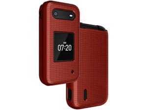 Case for Nokia 2760 2780 Flip Phone Nakedcellphone Slim Hard Shell Protector Cover with Grid Texture for Tracfone N139DL TA1398 TA1451 TA1420  Red