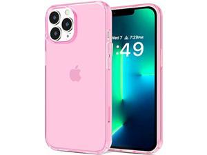 JJGoo Compatible with iPhone 13 Pro Max Case Clear Transparent Soft Shockproof Protective Slim Thin Bumper Cover Phone Case Pink
