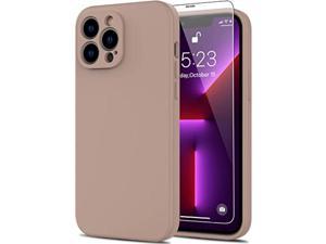 DEENAKIN Compatible with iPhone 13 Pro Max Case with Screen Protector  Silky Soft Silicone  Enhanced Camera Cover  Slim Fit Protective Phone Case for Women Girls 67  Light Brown