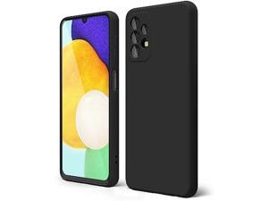 oakxco for Samsung Galaxy A32 5G Phone Case Liquid Silicone Cute Thin Slim Soft Rubber TPU Plain Smooth Gel Cover for Women Girl Aesthetic Design Matte Solid Protective  Shockproof Bumper Black