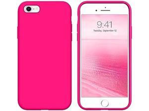 GUAGUA Compatible with iPhone 6s Case iPhone 6 Case Liquid Silicone Soft Gel Rubber Slim Light Microfiber Lining Cushion Texture Cover Shockproof Full Body Protection Case for iPhone 66S Hot Pink