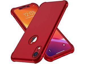ORETECH Designed for iPhone XR Case with2 x Tempered Glass Screen Protector 360 Full Body Shockproof Anti Scratch Protection Cover Hard PC Soft Rubber Silicone Case for iPhone XR 61 2018 Red