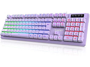 NeweggBusiness - NPET K10 Wired Gaming Keyboard, RGB Backlit