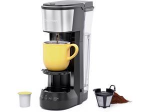 Chefman Single Serve Coffee Maker K Cup Coffee Machine Compatible with KCup Pods and Ground Coffee Brew 6 to 12oz Cup Drip Coffee Maker 40oz Water Reservoir Cup Lift Filter Included